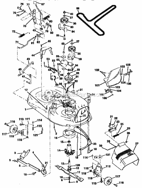 Page J Diagram and Parts List for 917252562  Craftsman Lawn Tractor