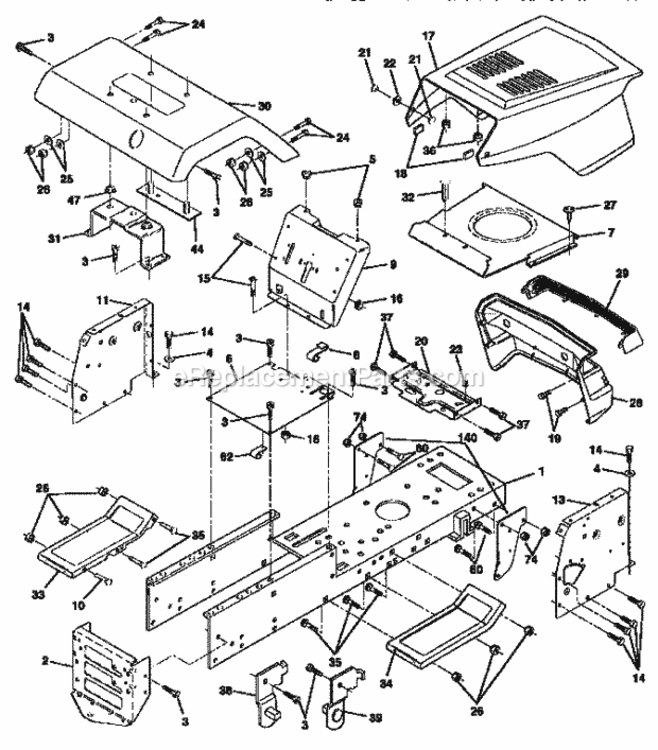 Page B Diagram and Parts List for 917252562  Craftsman Lawn Tractor