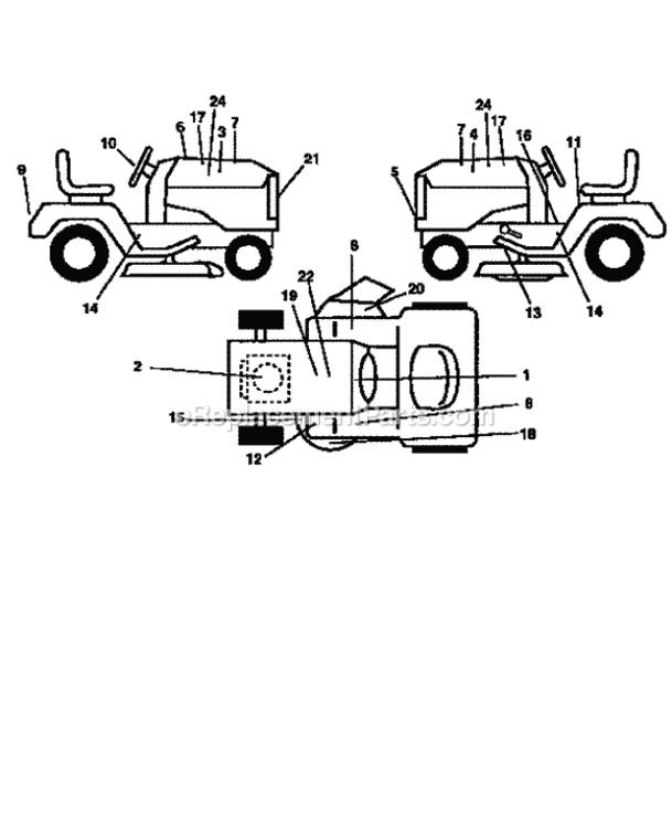 Page F Diagram and Parts List for 917252562  Craftsman Lawn Tractor