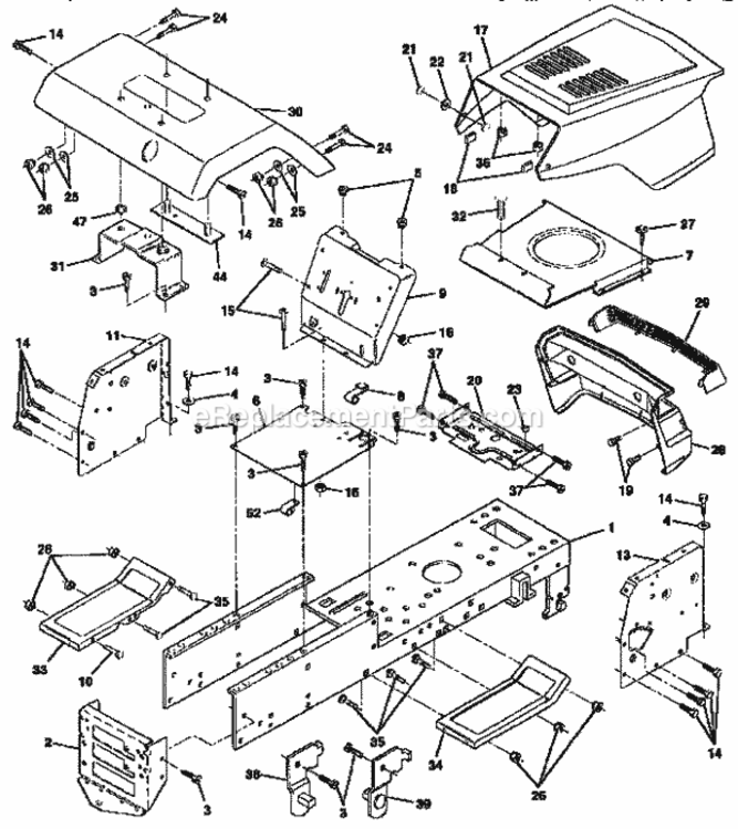 Page B Diagram and Parts List for 917252563  Craftsman Lawn Tractor