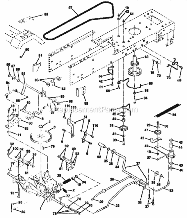 Page C Diagram and Parts List for 917252563  Craftsman Lawn Tractor