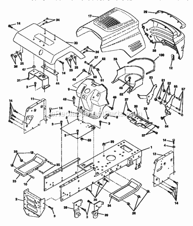 Page B Diagram and Parts List for 917252580  Craftsman Lawn Tractor