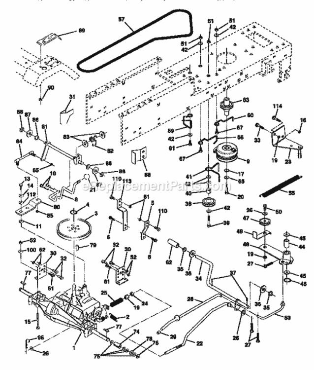 Page C Diagram and Parts List for 917252580  Craftsman Lawn Tractor