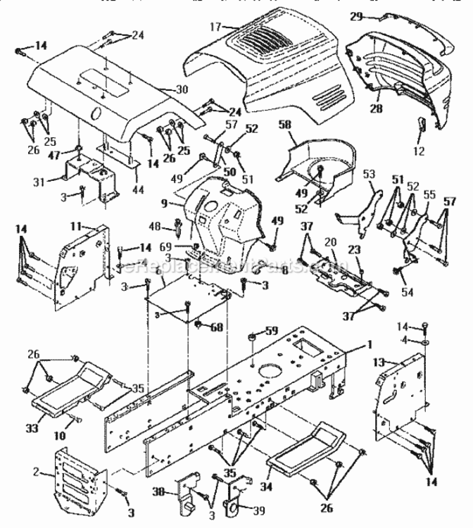Page B Diagram and Parts List for 917252590  Craftsman Lawn Tractor