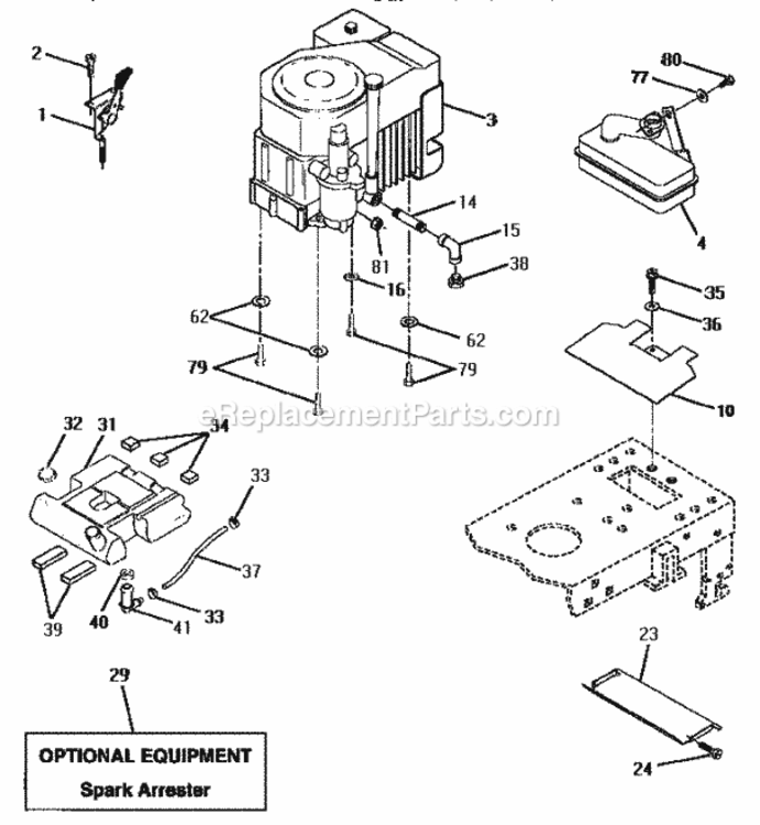 Page E Diagram and Parts List for 917252590  Craftsman Lawn Tractor