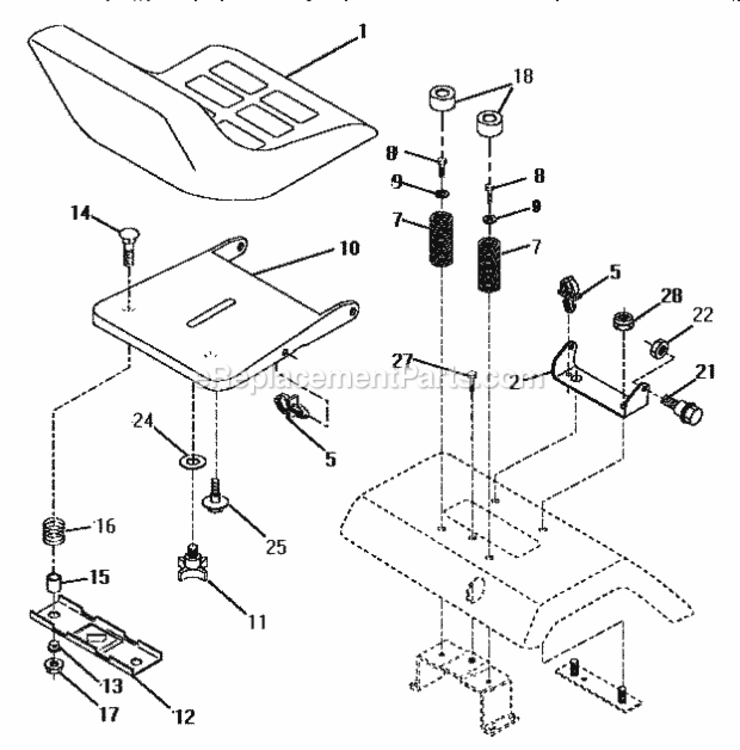 Page F Diagram and Parts List for 917252590  Craftsman Lawn Tractor