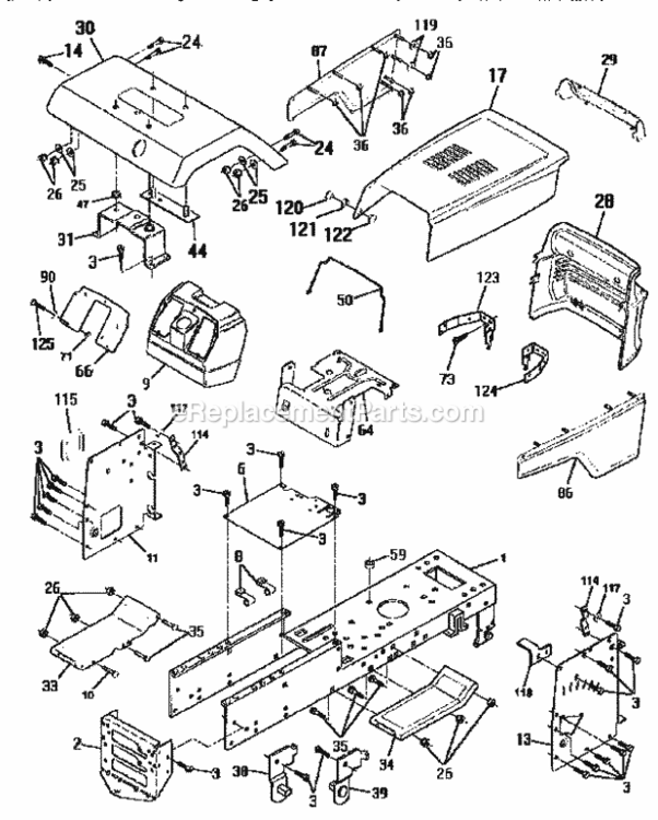 Page B Diagram and Parts List for 917252600  Craftsman Lawn Tractor