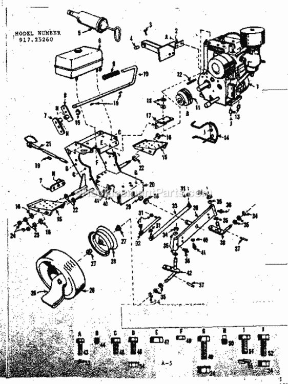 Page A Diagram and Parts List for 91725260  Craftsman Lawn Tractor