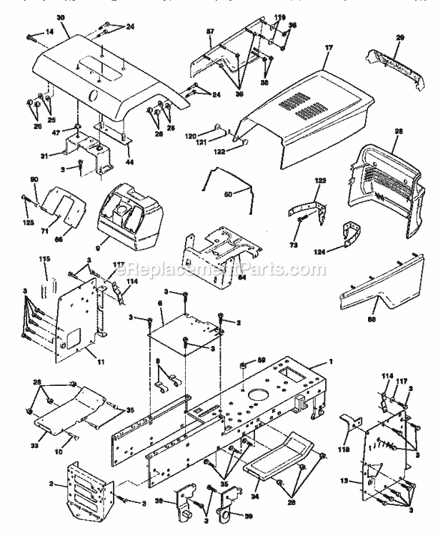 Page B Diagram and Parts List for 917252610  Craftsman Lawn Tractor