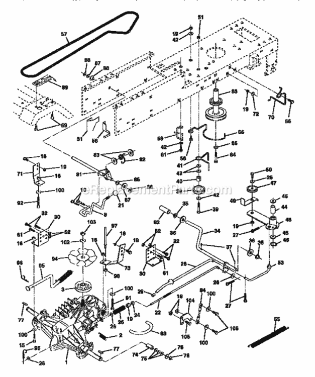 Page C Diagram and Parts List for 917252610  Craftsman Lawn Tractor