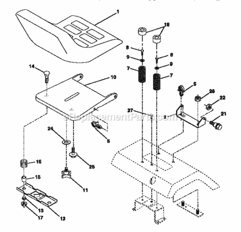 Page F Diagram and Parts List for 917252610  Craftsman Lawn Tractor