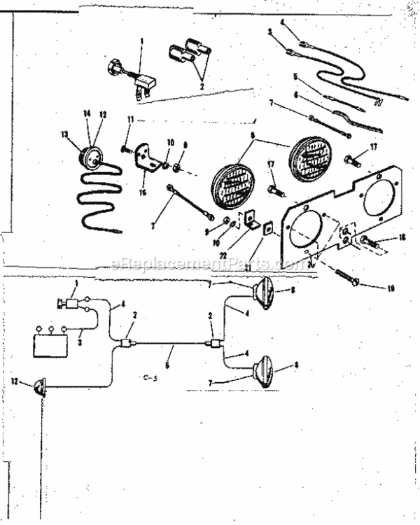 Page C Diagram and Parts List for 91725261  Craftsman Lawn Tractor