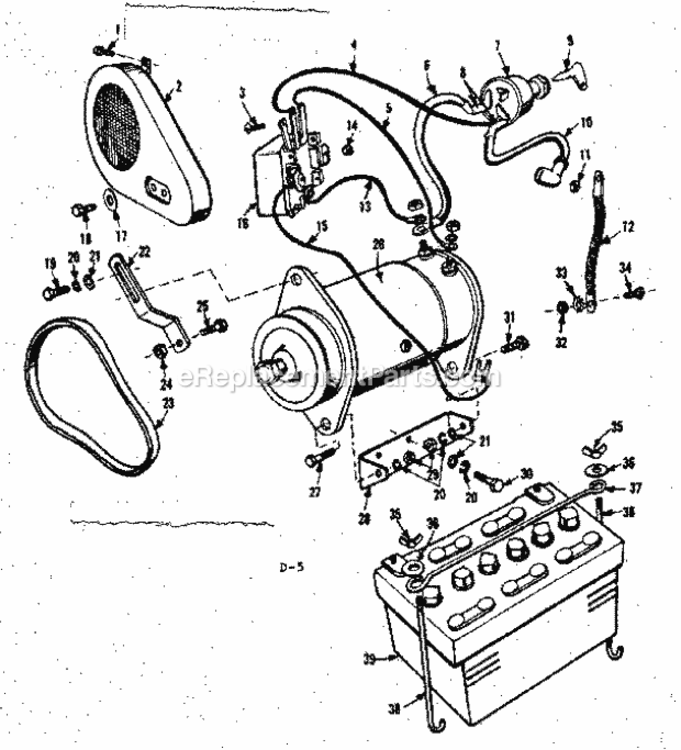 Page D Diagram and Parts List for 91725261  Craftsman Lawn Tractor