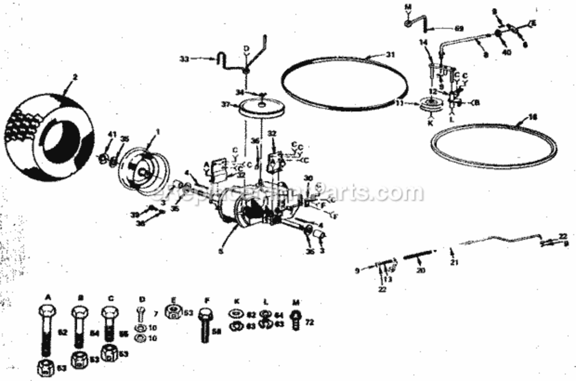 Page E Diagram and Parts List for 917252673  Craftsman Lawn Tractor
