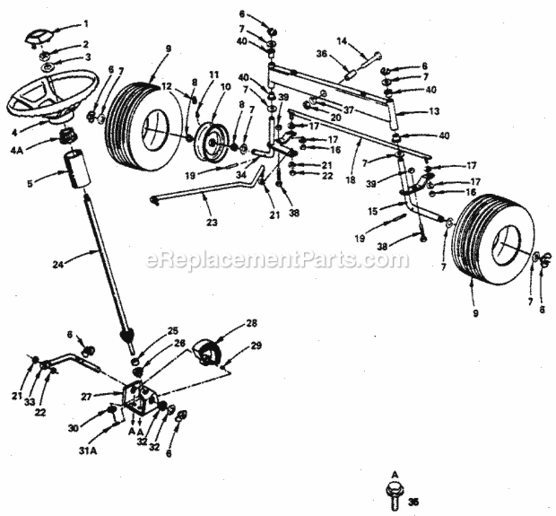 Page F Diagram and Parts List for 917252673  Craftsman Lawn Tractor