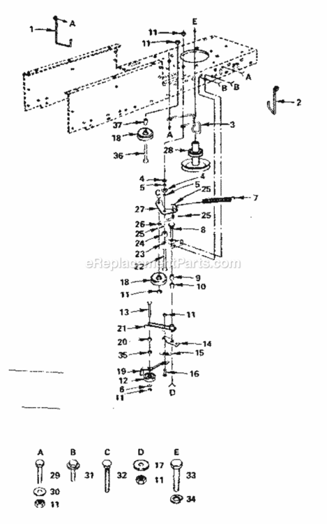 Page D Diagram and Parts List for 917252681  Craftsman Lawn Tractor