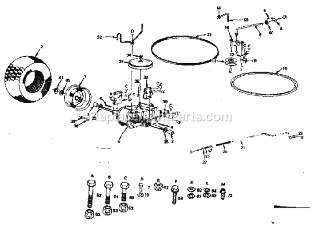 Page E Diagram and Parts List for 917252681  Craftsman Lawn Tractor
