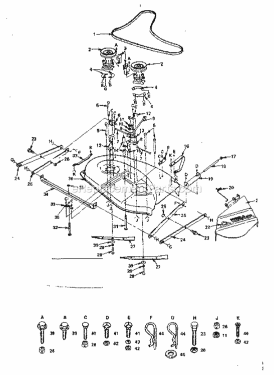 Page G Diagram and Parts List for 917252681  Craftsman Lawn Tractor