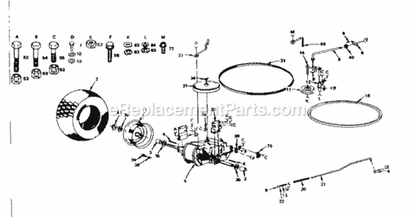 Page E Diagram and Parts List for 917252683  Craftsman Lawn Tractor