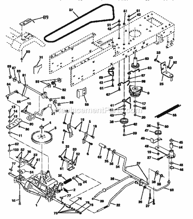 Page C Diagram and Parts List for 917252700  Craftsman Lawn Tractor