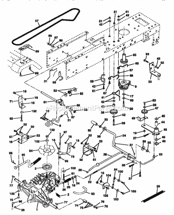 Page C Diagram and Parts List for 917252710  Craftsman Lawn Tractor