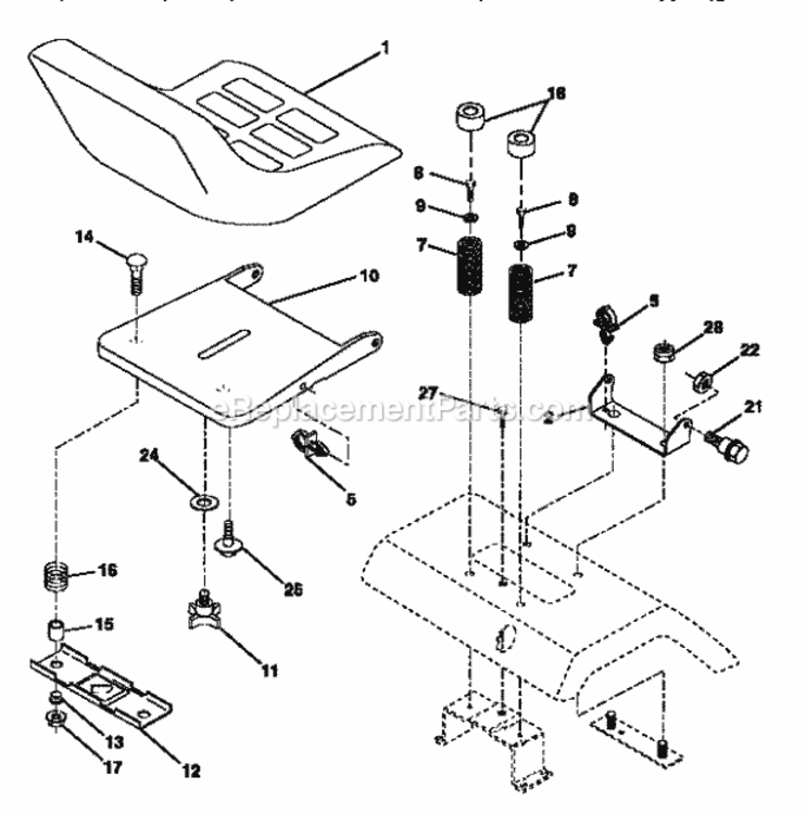 Page F Diagram and Parts List for 917252710  Craftsman Lawn Tractor