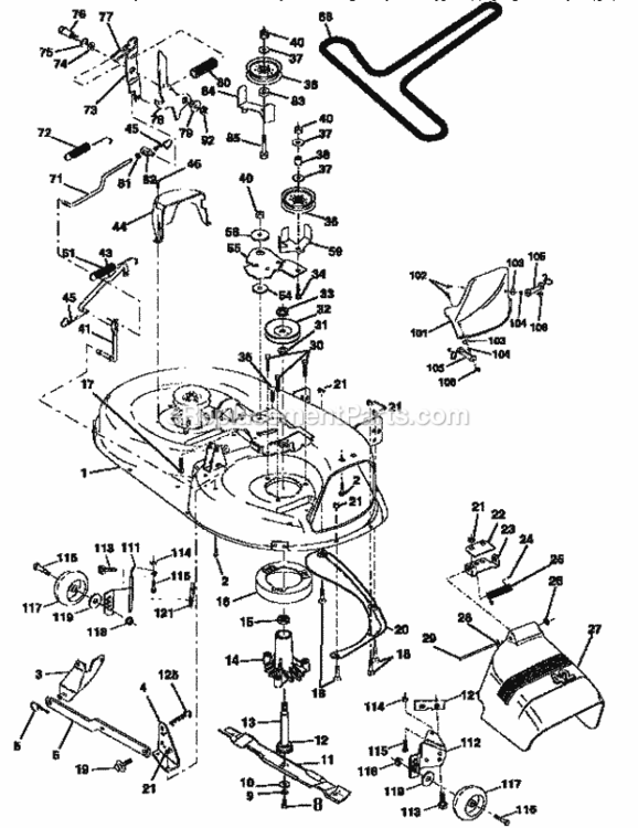 Page J Diagram and Parts List for 917252711  Craftsman Lawn Tractor