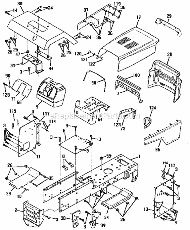 Page B Diagram and Parts List for 917252711  Craftsman Lawn Tractor