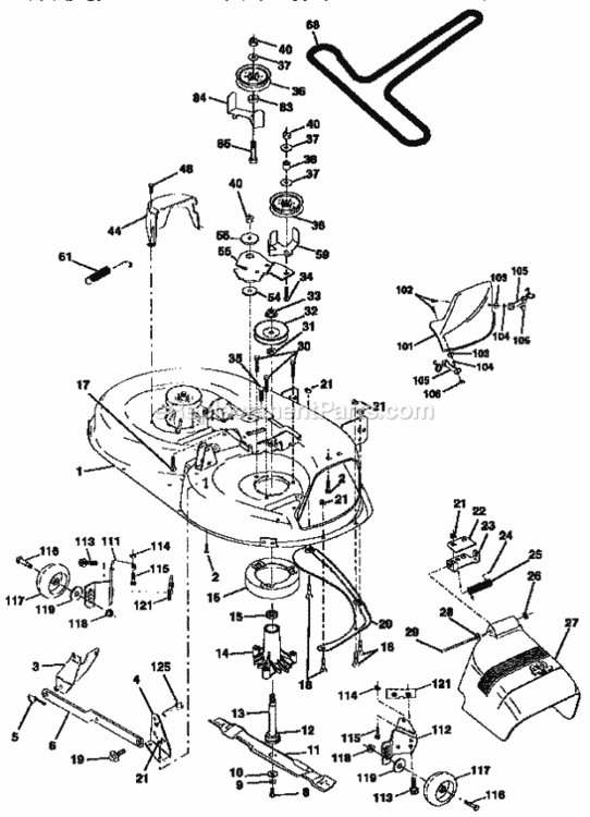 Page J Diagram and Parts List for 917252714  Craftsman Lawn Tractor