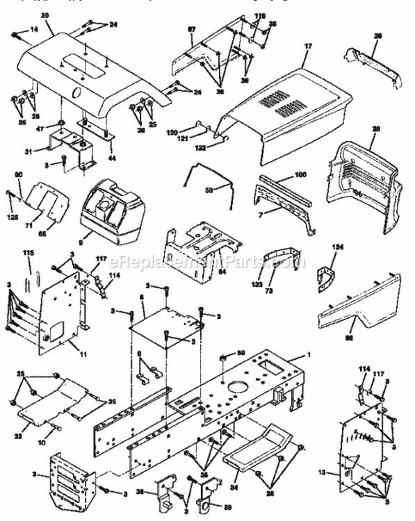 Page B Diagram and Parts List for 917252714  Craftsman Lawn Tractor