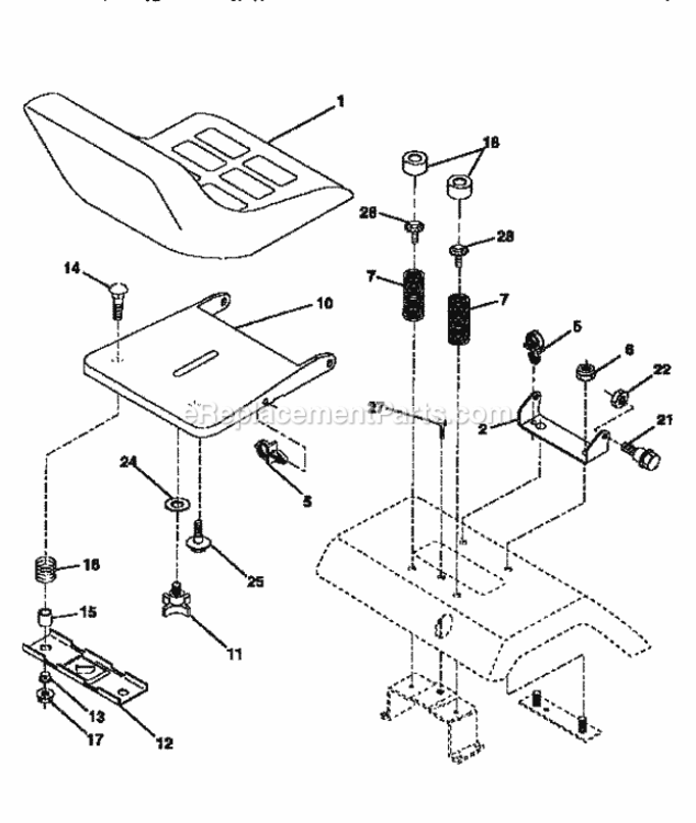 Page F Diagram and Parts List for 917252714  Craftsman Lawn Tractor