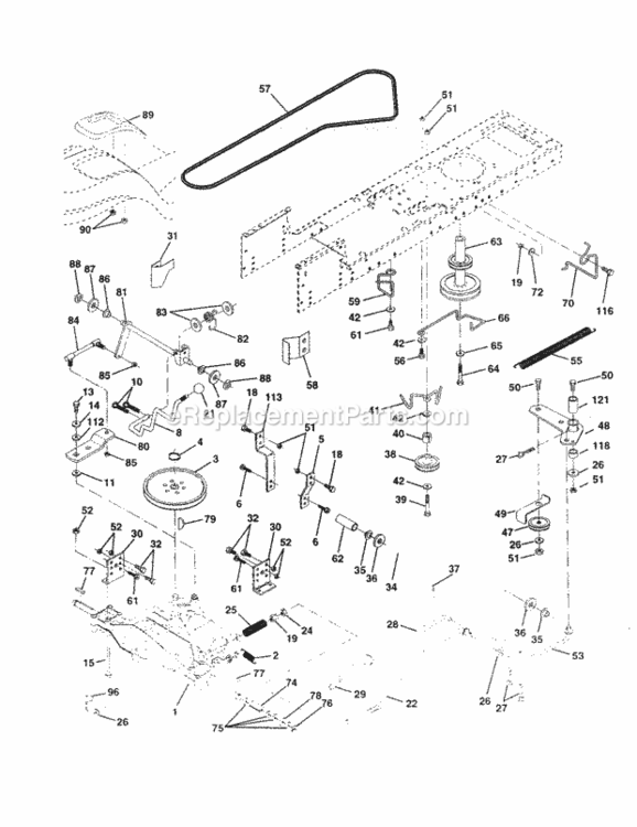 Page C Diagram and Parts List for 917252720  Craftsman Lawn Tractor