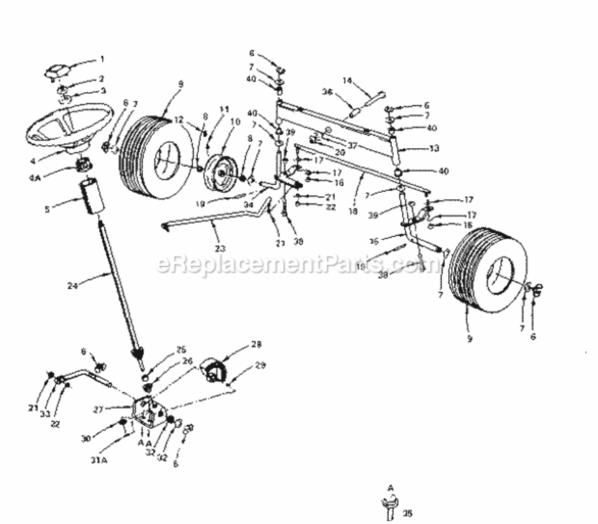 Page F Diagram and Parts List for 917252933  Craftsman Lawn Tractor