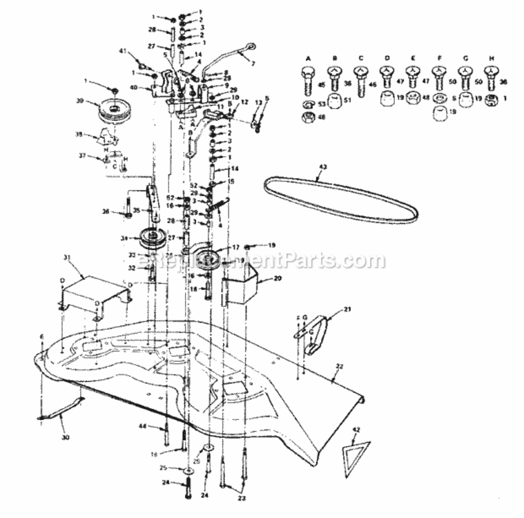 Page G Diagram and Parts List for 917252933  Craftsman Lawn Tractor