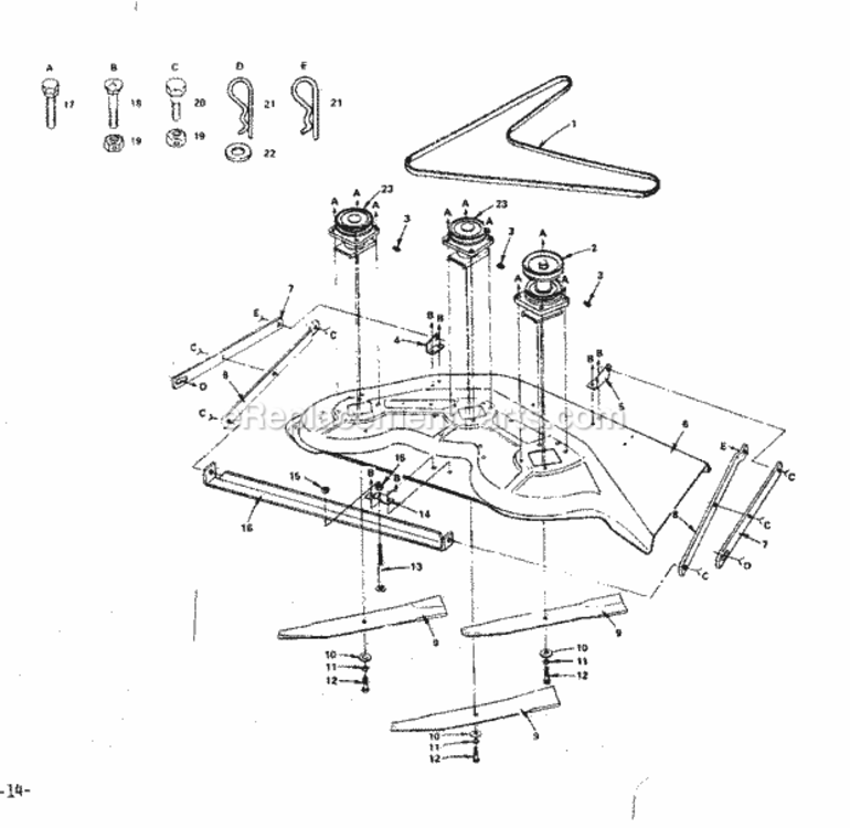 Page H Diagram and Parts List for 917252933  Craftsman Lawn Tractor