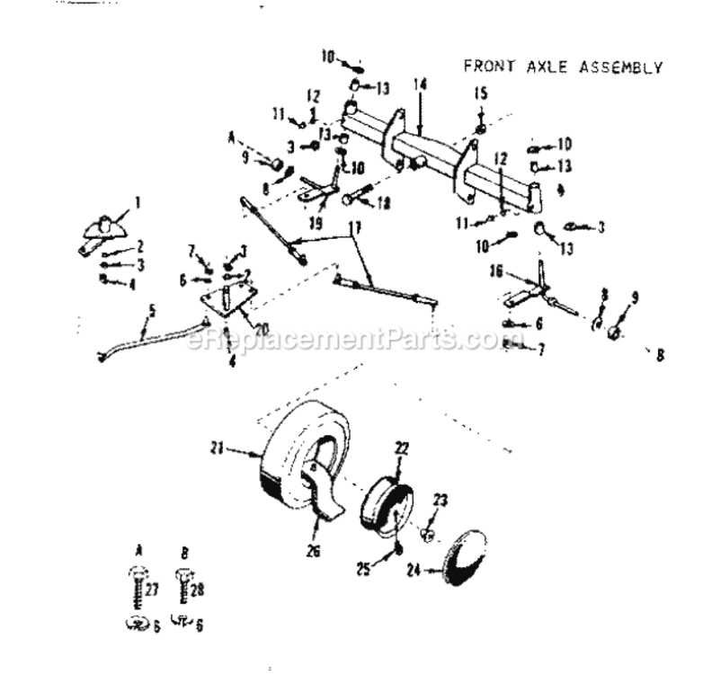 Page B Diagram and Parts List for 917253001  Craftsman Lawn Tractor