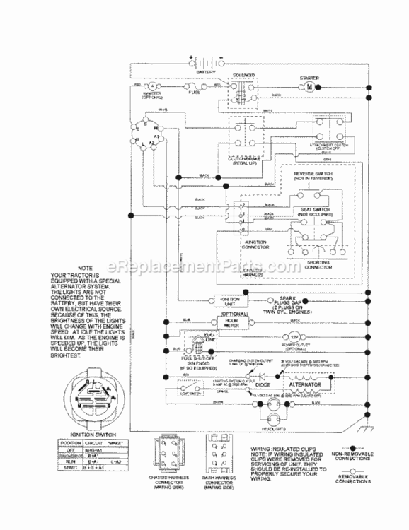 Page K Diagram and Parts List for 917253110  Craftsman Lawn Tractor