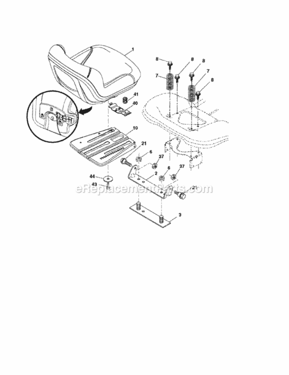 Page F Diagram and Parts List for 917253110  Craftsman Lawn Tractor