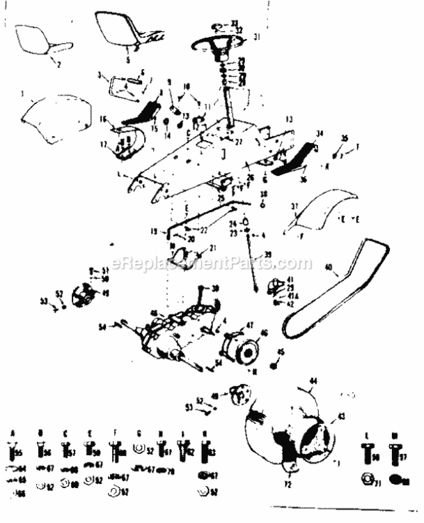 Page C Diagram and Parts List for 91725311  Craftsman Lawn Tractor