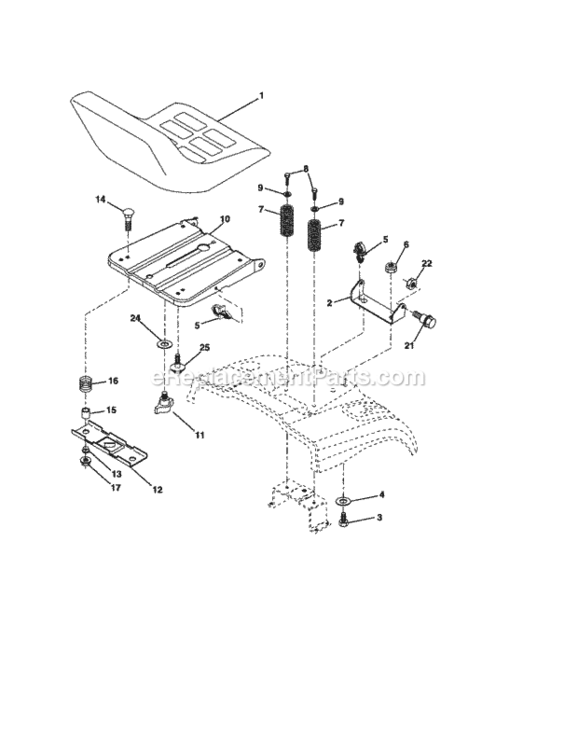 Page E Diagram and Parts List for 917253120  Craftsman Lawn Tractor