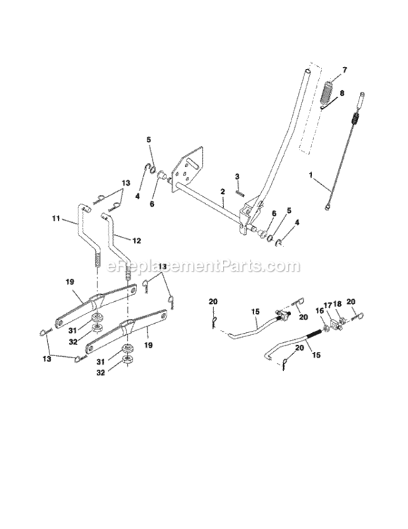 Page J Diagram and Parts List for 917253151  Craftsman Lawn Tractor