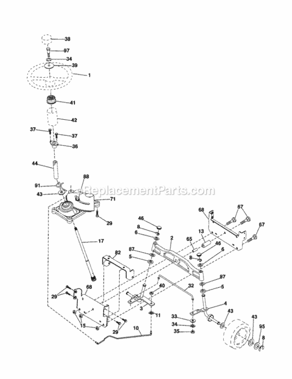 Page E Diagram and Parts List for 917253151  Craftsman Lawn Tractor