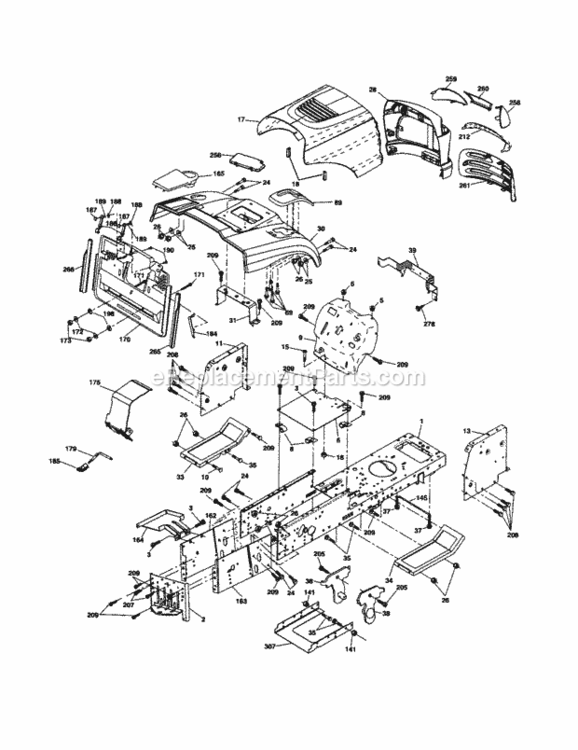 Page B Diagram and Parts List for 917253160  Craftsman Lawn Tractor