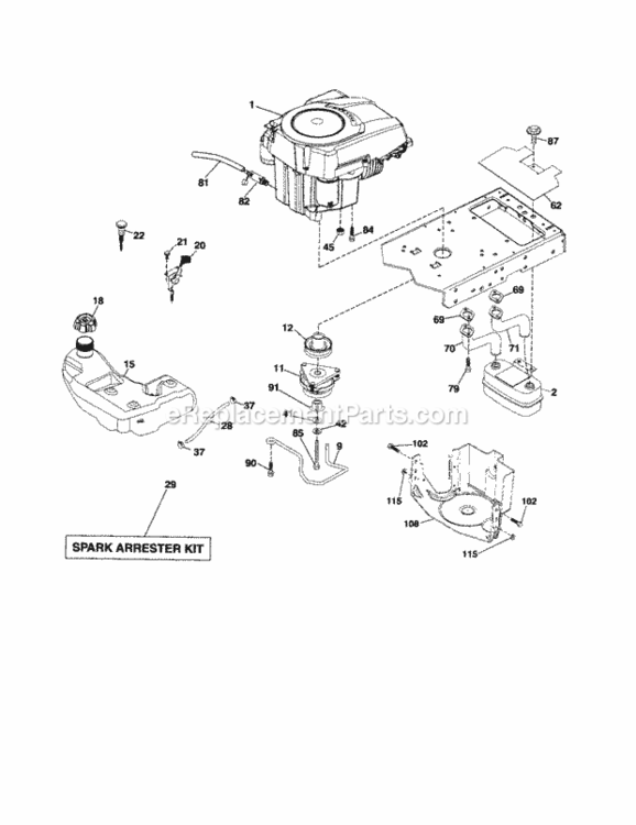 Page F Diagram and Parts List for 917253170  Craftsman Lawn Tractor
