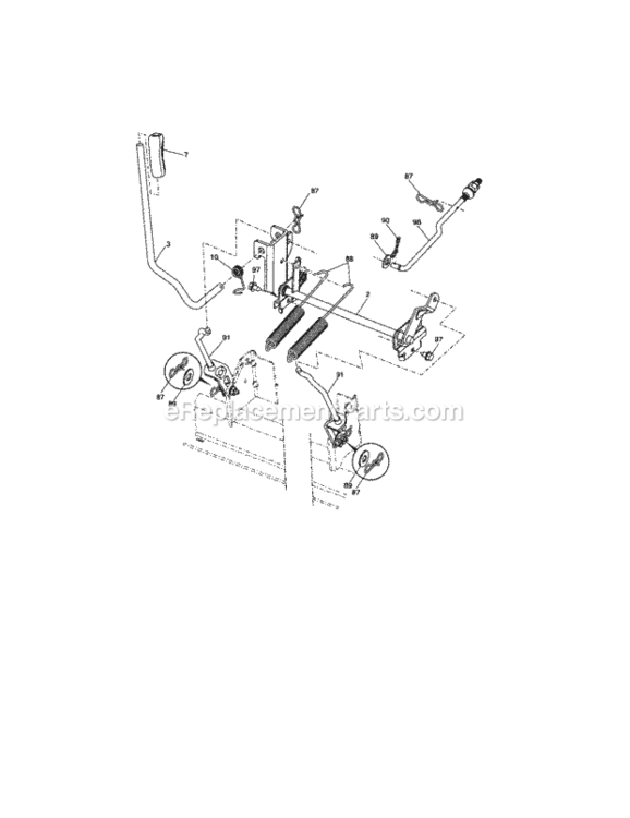 Page H Diagram and Parts List for 917253170  Craftsman Lawn Tractor