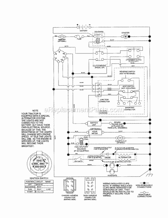 Page K Diagram and Parts List for 917253220  Craftsman Lawn Tractor