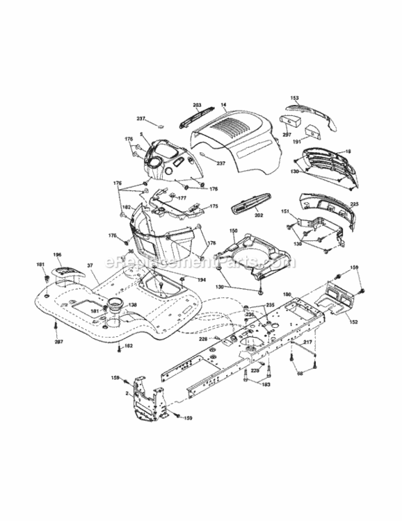 Page B Diagram and Parts List for 917253220  Craftsman Lawn Tractor