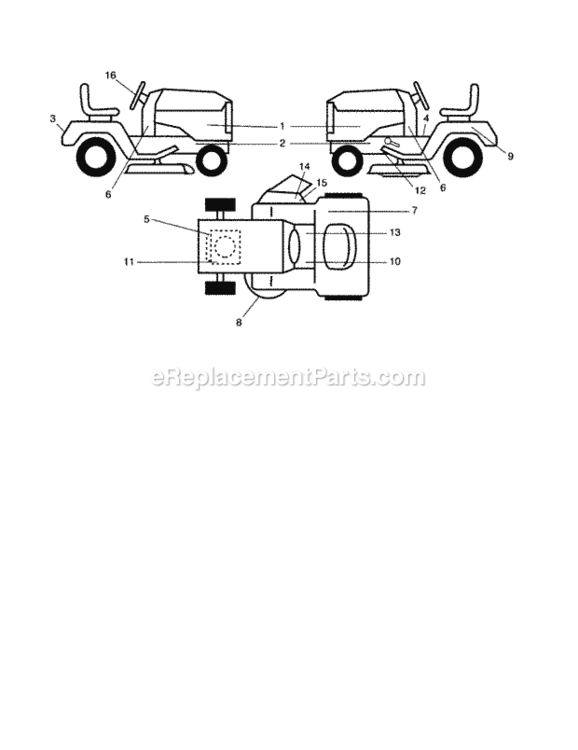 Page H Diagram and Parts List for 917253220  Craftsman Lawn Tractor