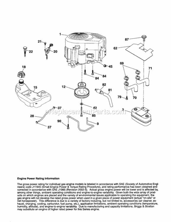 Page G Diagram and Parts List for 917253240  Craftsman Lawn Tractor