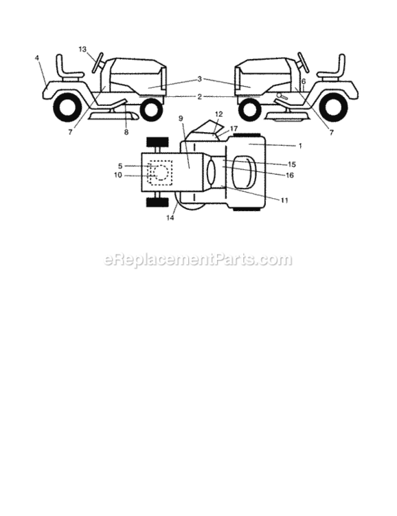 Page H Diagram and Parts List for 917253241  Craftsman Lawn Tractor